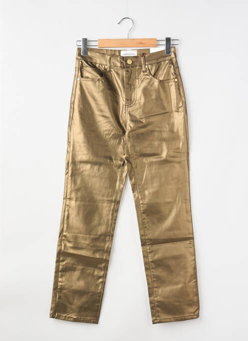 Pantalon droit fermeture zippée sous rabat boutonné taille normale vert LA PETITE ETOILE femme