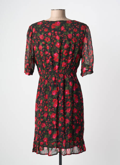 Robe mi-longue imprimé fantaisie manches courtes rouge LA PETITE ETOILE femme