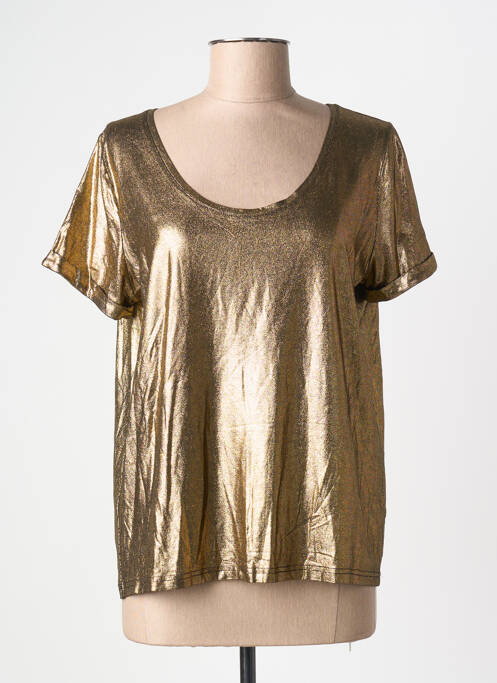 T-shirt coupe droite manches courtes or LA PETITE ETOILE femme