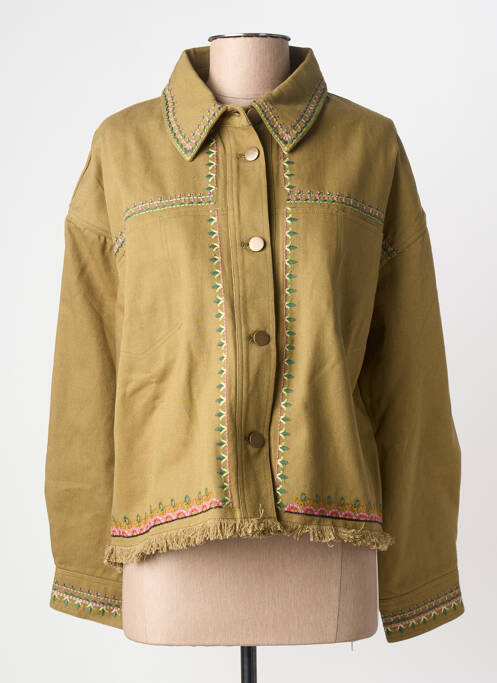 Veste casual coupe droite vert STUDIO PARISIEN femme