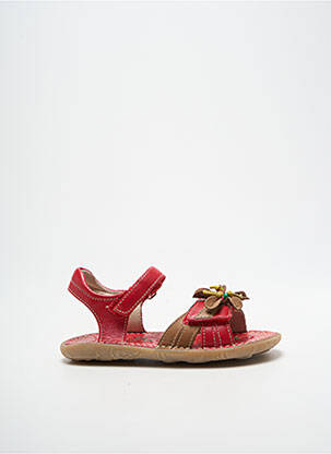Sandales/nu pieds fermeture scratch bout ouvert rouge NOËL fille