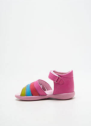 Sandales/nu pieds fermeture scratch bout ouvert rose NOËL fille