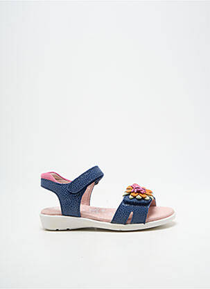 Sandales/nu pieds tissage satiné bout ouvert bleu GARVALIN fille