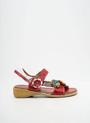 Sandales/nu pieds fermeture scratch bout ouvert rouge LAURA VITA fille