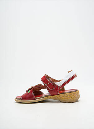 Sandales/nu pieds fermeture scratch bout ouvert rouge LAURA VITA fille