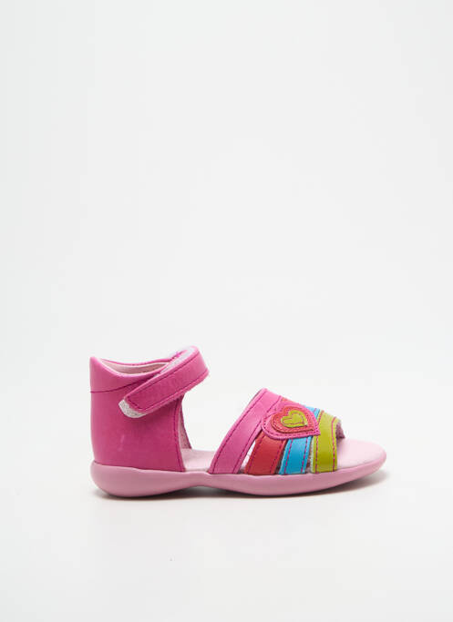 Sandales/nu pieds fermeture scratch bout ouvert rose NOËL fille