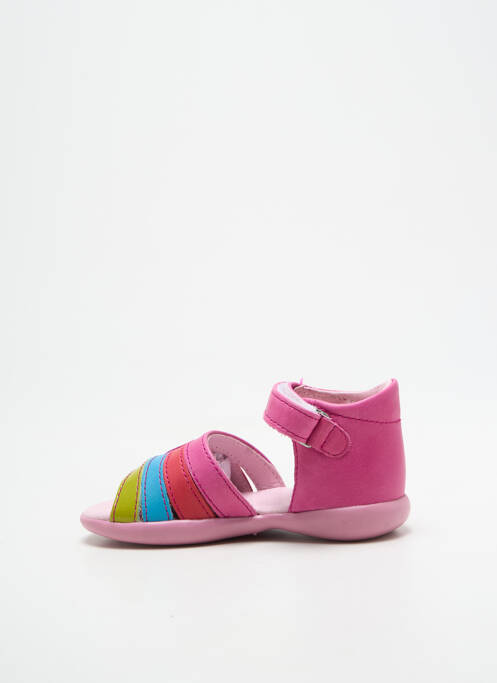 Sandales/nu pieds fermeture scratch bout ouvert rose NOËL fille