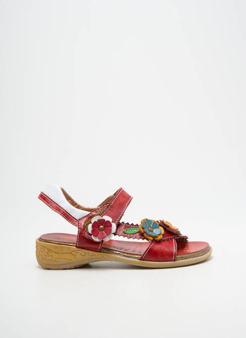 Sandales/nu pieds fermeture scratch bout ouvert rouge LAURA VITA fille