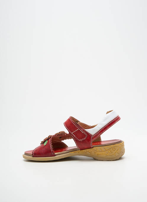 Sandales/nu pieds fermeture scratch bout ouvert rouge LAURA VITA fille