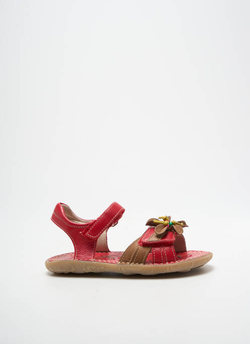 Sandales/nu pieds fermeture scratch bout ouvert rouge NOËL fille