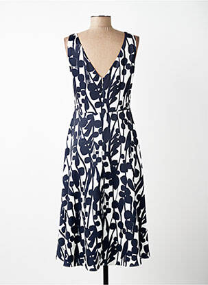Robe mi-longue imprimé fantaisie sans manche bleu VERA MONT femme