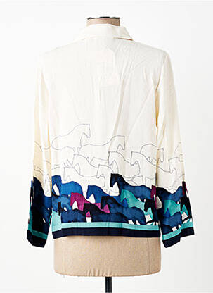 Chemisier tissage crêpe manches longues beige NICE THINGS femme