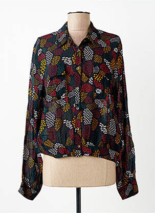 Chemisier tissage crêpe manches longues noir PAKO LITTO femme
