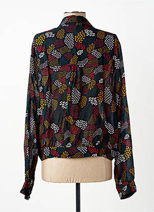 Chemisier tissage crêpe manches longues noir PAKO LITTO femme