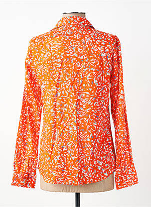 Chemisier imprimé fantaisie manches longues orange ONE STEP femme