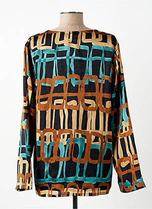Blouse imprimé fantaisie manches longues marron LA FEE MARABOUTEE femme