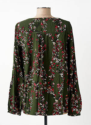 Blouse tissage popeline manches longues vert S.OLIVER femme