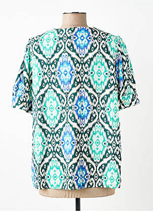 Top imprimé fantaisie manches courtes bleu LA FEE MARABOUTEE femme