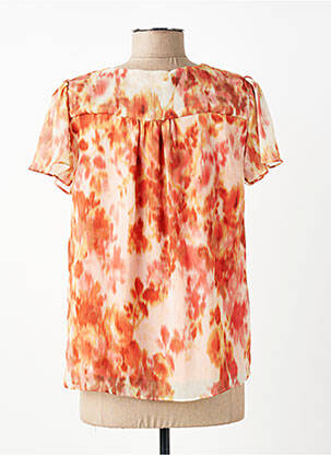 Top imprimé fantaisie manches courtes orange SUD EXPRESS femme