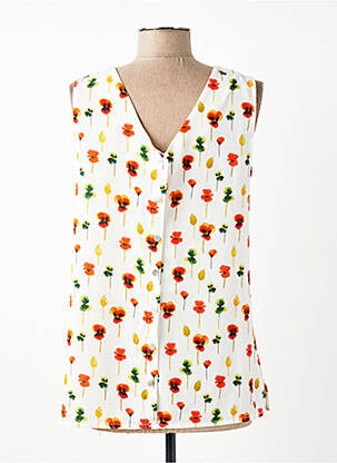 Top tissage crêpe sans manche blanc SIGNE NATURE femme