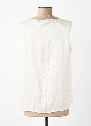Top col v sans manche blanc SIGNE NATURE femme