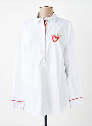 Blouse poignets boutonnés avec fente manches longues blanc BETTY BARCLAY femme