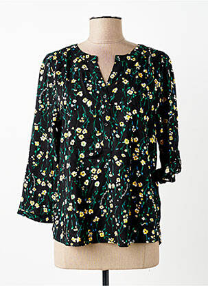 Blouse tissage popeline manches longues noir STREET ONE femme