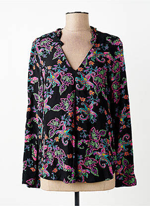 Blouse tissage popeline manches longues noir SUD EXPRESS femme