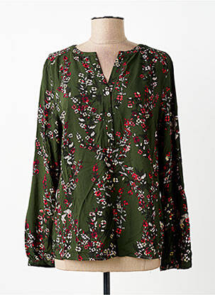 Blouse tissage popeline manches longues vert S.OLIVER femme