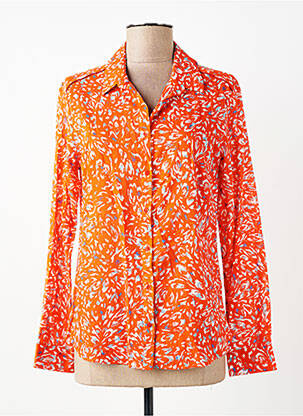 Chemisier imprimé fantaisie manches longues orange ONE STEP femme
