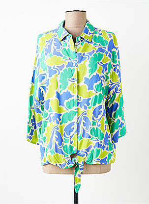Chemisier imprimé fantaisie manches longues vert SIGNE NATURE femme