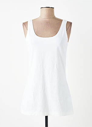 Débardeur stretch sans manche blanc SANDWICH femme