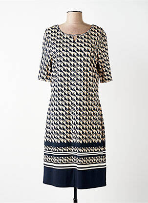 Robe mi-longue imprimé fantaisie manches courtes bleu BETTY BARCLAY femme
