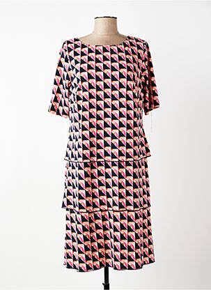 Robe mi-longue imprimé fantaisie manches courtes bleu BETTY BARCLAY femme