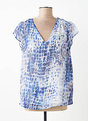 Top imprimé fantaisie manches courtes bleu SUD EXPRESS femme