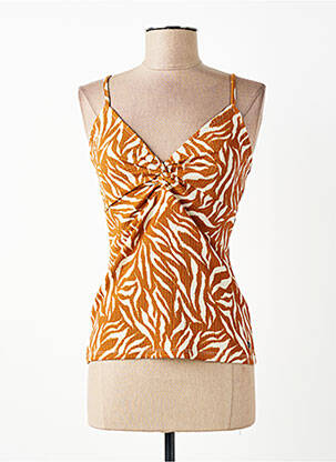 Top imprimé fantaisie fines bretelles marron GARCIA femme