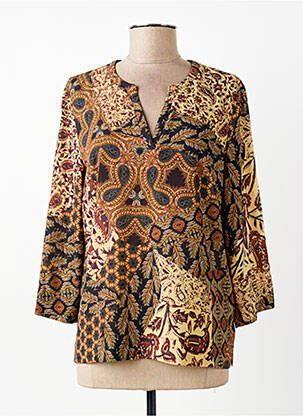 Top stretch manches 3/4 marron SIGNE NATURE femme