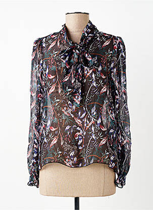 Top imprimé fantaisie manches longues noir LA FEE MARABOUTEE femme