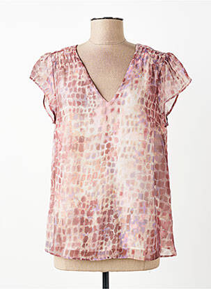 Top imprimé fantaisie manches courtes rose SUD EXPRESS femme