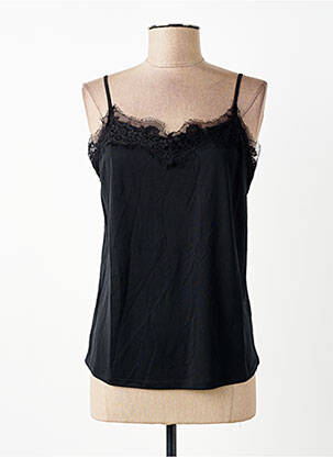 T-shirt coupe cintrée fines bretelles noir GARCIA femme