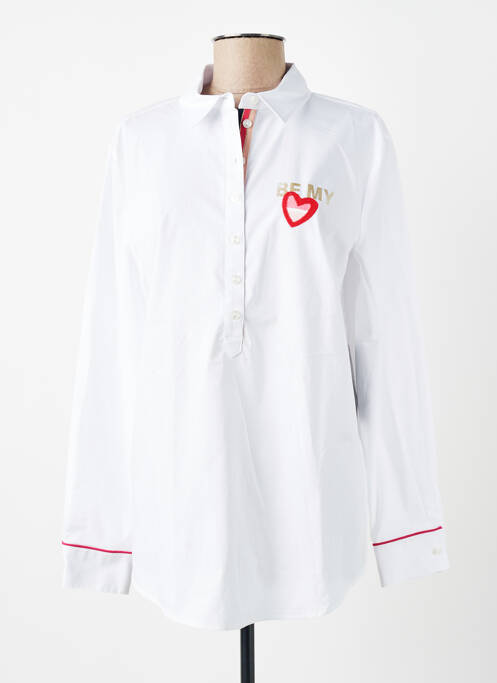 Blouse poignets boutonnés avec fente manches longues blanc BETTY BARCLAY femme