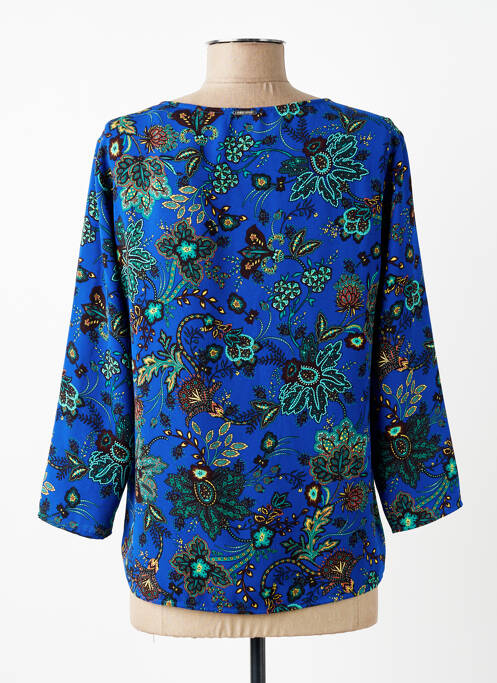 Blouse col rond manches 3/4 bleu ONE STEP femme