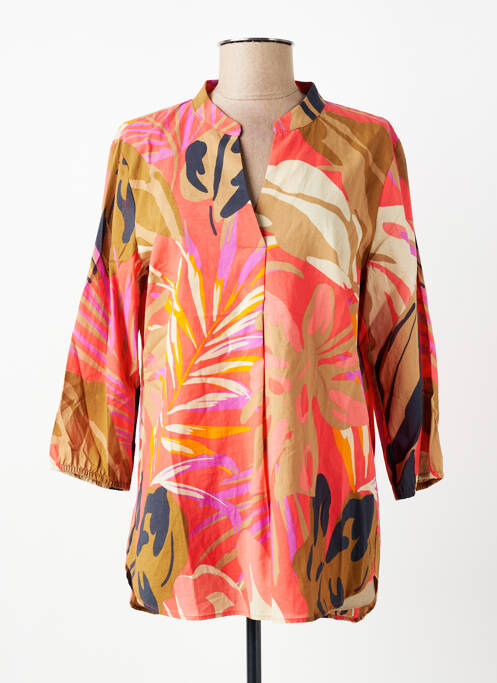 Blouse tissage popeline manches longues marron BETTY BARCLAY femme