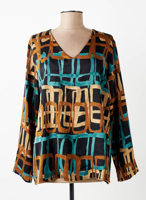 Blouse imprimé fantaisie manches longues marron LA FEE MARABOUTEE femme