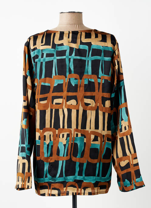 Blouse imprimé fantaisie manches longues marron LA FEE MARABOUTEE femme