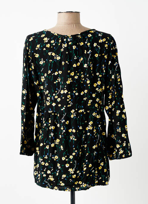 Blouse tissage popeline manches 3/4 noir STREET ONE femme