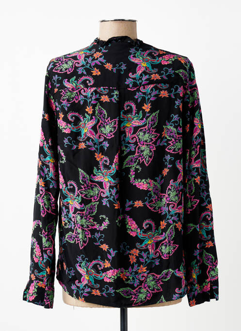 Blouse tissage popeline manches longues noir SUD EXPRESS femme