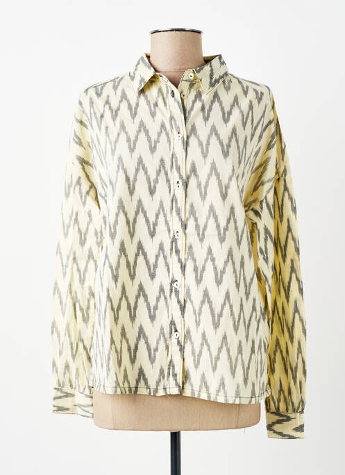 Chemisier imprimé fantaisie manches longues beige MKT STUDIO femme