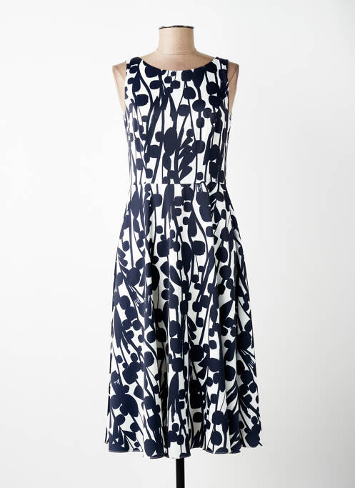 Robe mi-longue imprimé fantaisie sans manche bleu VERA MONT femme