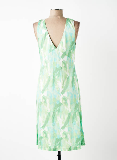 Robe mi-longue imprimé fantaisie sans manche vert SURKANA femme